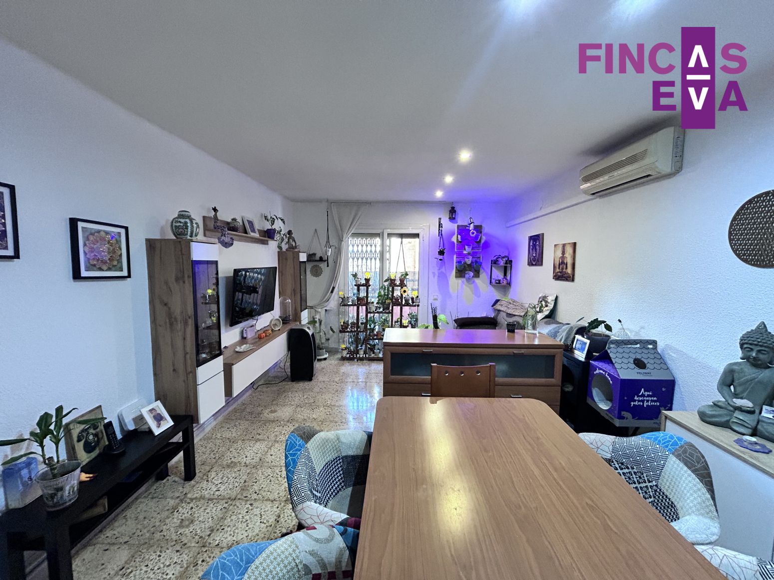 Sala de estar de Piso en venta en Badalona con Aire acondicionado y Balcón
