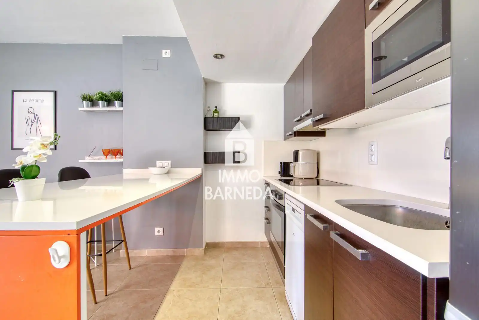 Kitchen of Flat for sale in Roses  with Air Conditioner, Heating and Terrace