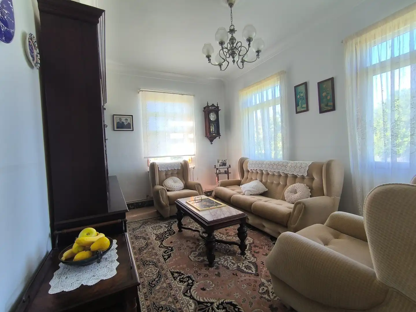 Living room of Houses for sale in Ferrol  with Heating, Private garden and Furnished