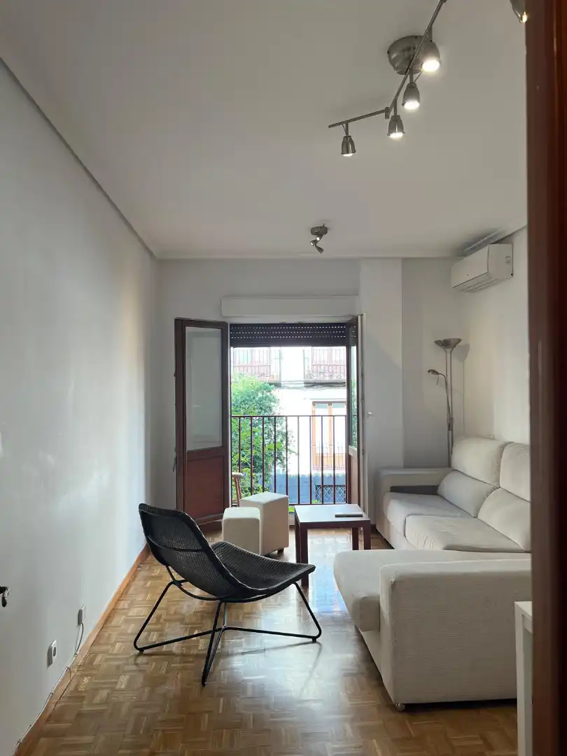 Living room of Flat for rent in Madrid  with Air Conditioner, Heating and Parquet flooring