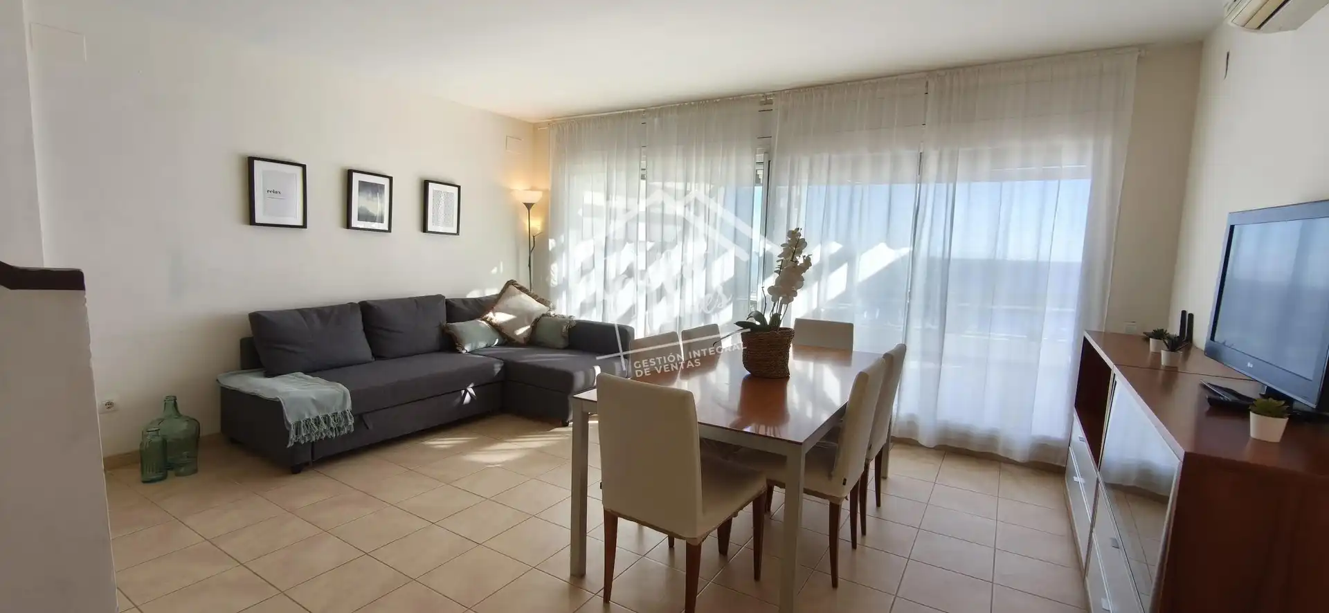 Wohnzimmer von Wohnung zum Verkauf in L'Ametlla de Mar  mit Klimaanlage, Terrasse und Waschmaschine