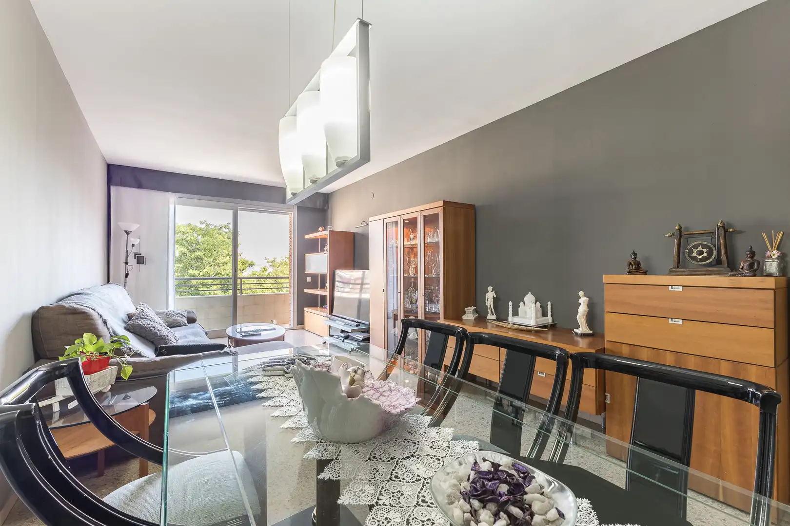Wohnzimmer von Wohnung zum Verkauf in Barcelona mit Klimaanlage, Heizung und Terrasse