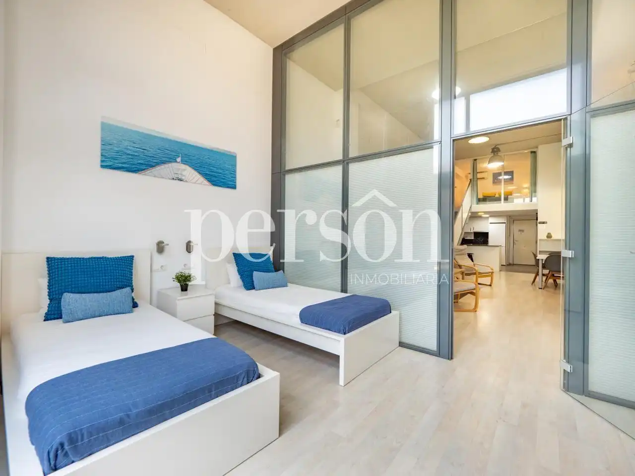 Dormitori de Loft de lloguer en Valencia amb Aire condicionat, Calefacció i Terrassa