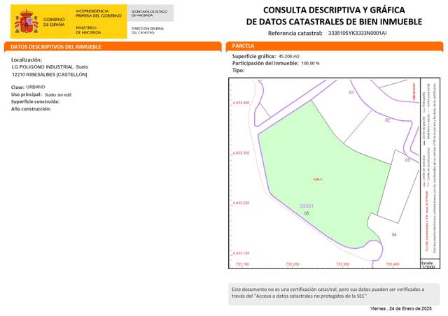 Terreno industrial en Venta en Avenida Alcora en Ribesalbes