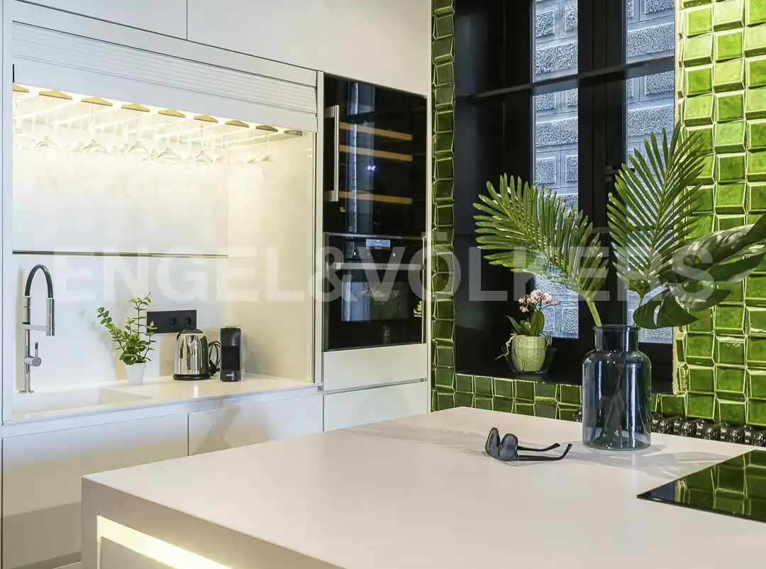 Cocina de Piso de alquiler en Barcelona con Aire acondicionado, Calefacción y Parquet