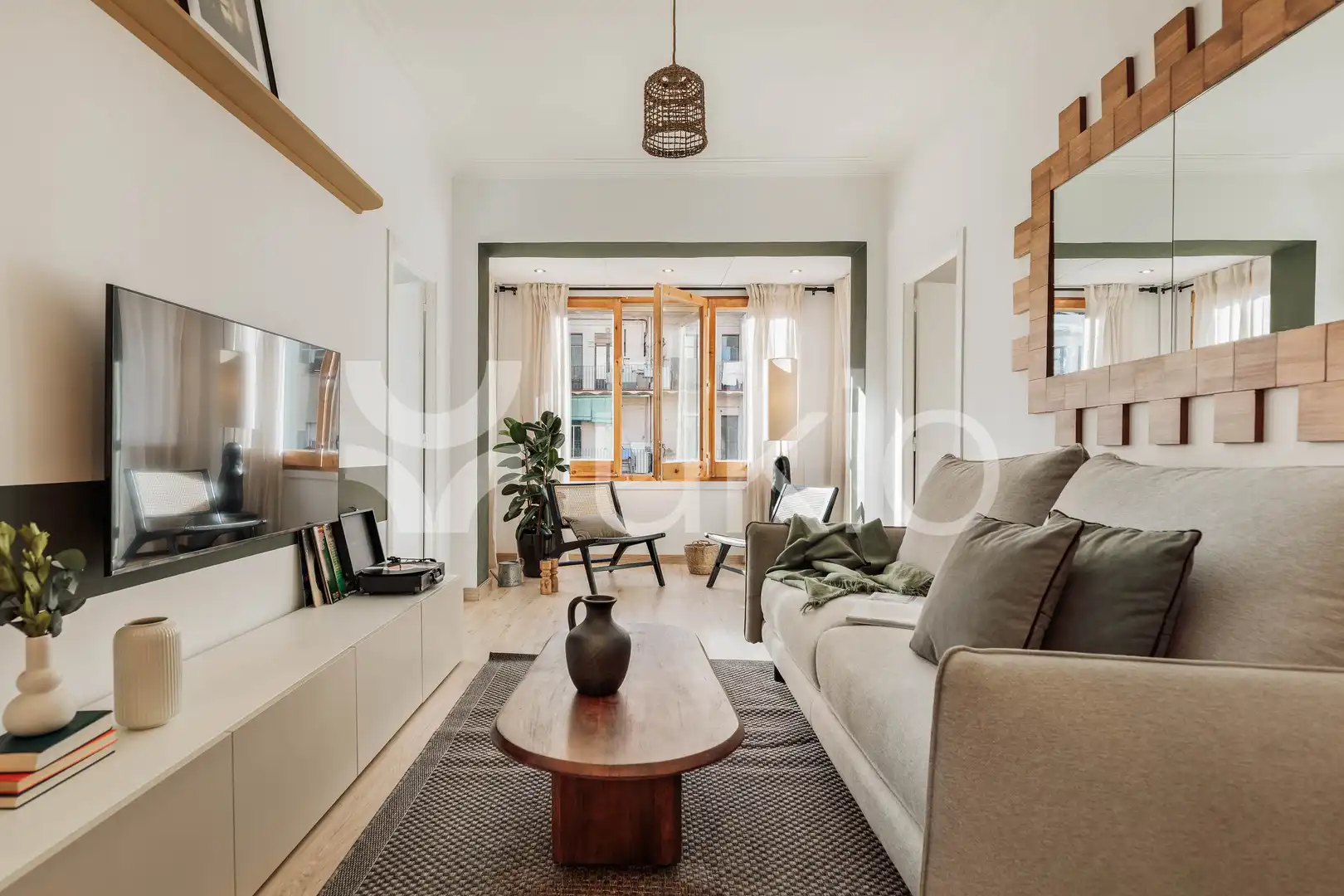 Sala d'estar de Apartament de lloguer en Barcelona amb Aire condicionat, Calefacció i Moblat