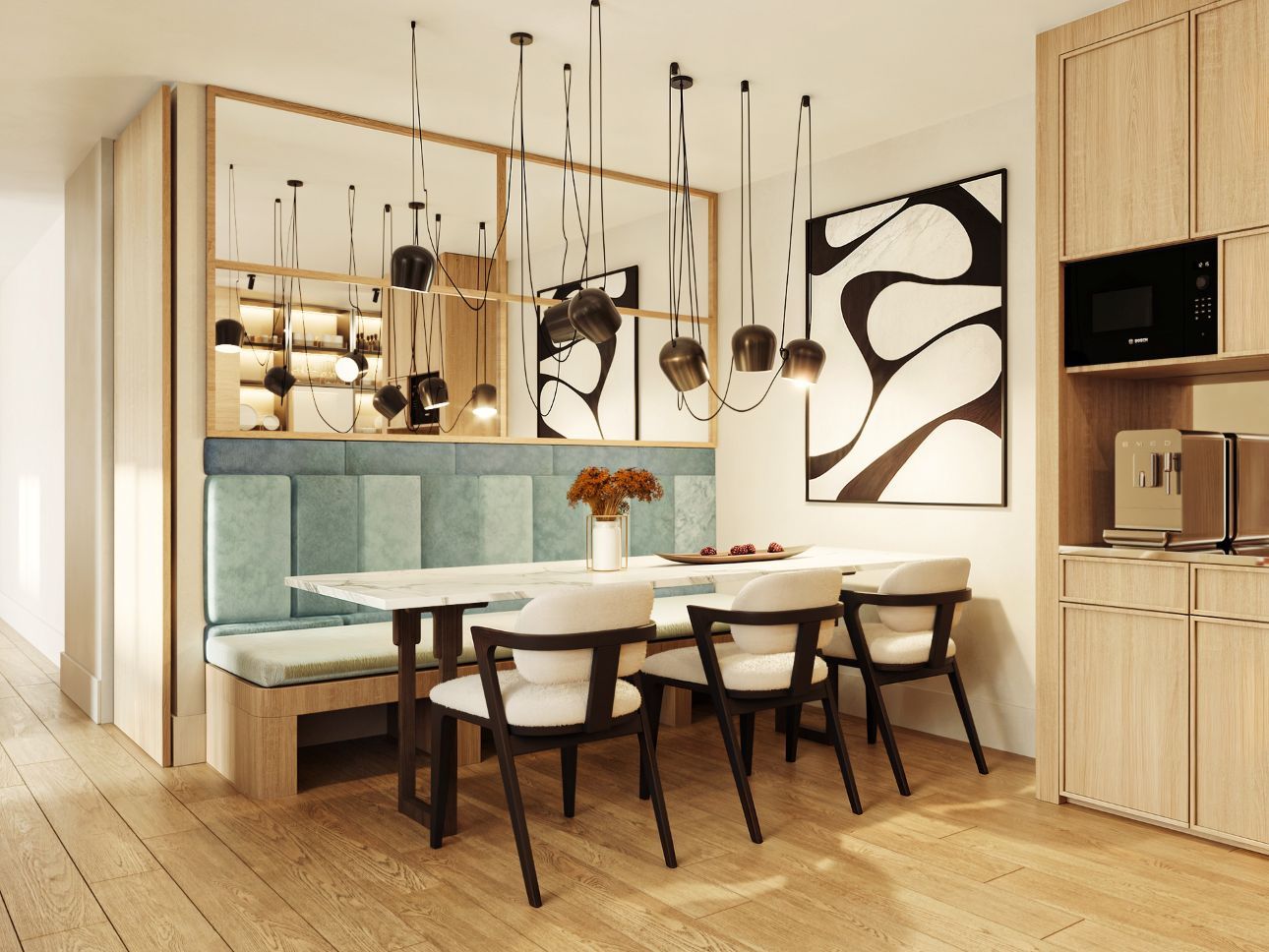 Menjador de Apartament en venda en  Barcelona Capital amb Aire condicionat, Calefacció i Parquet