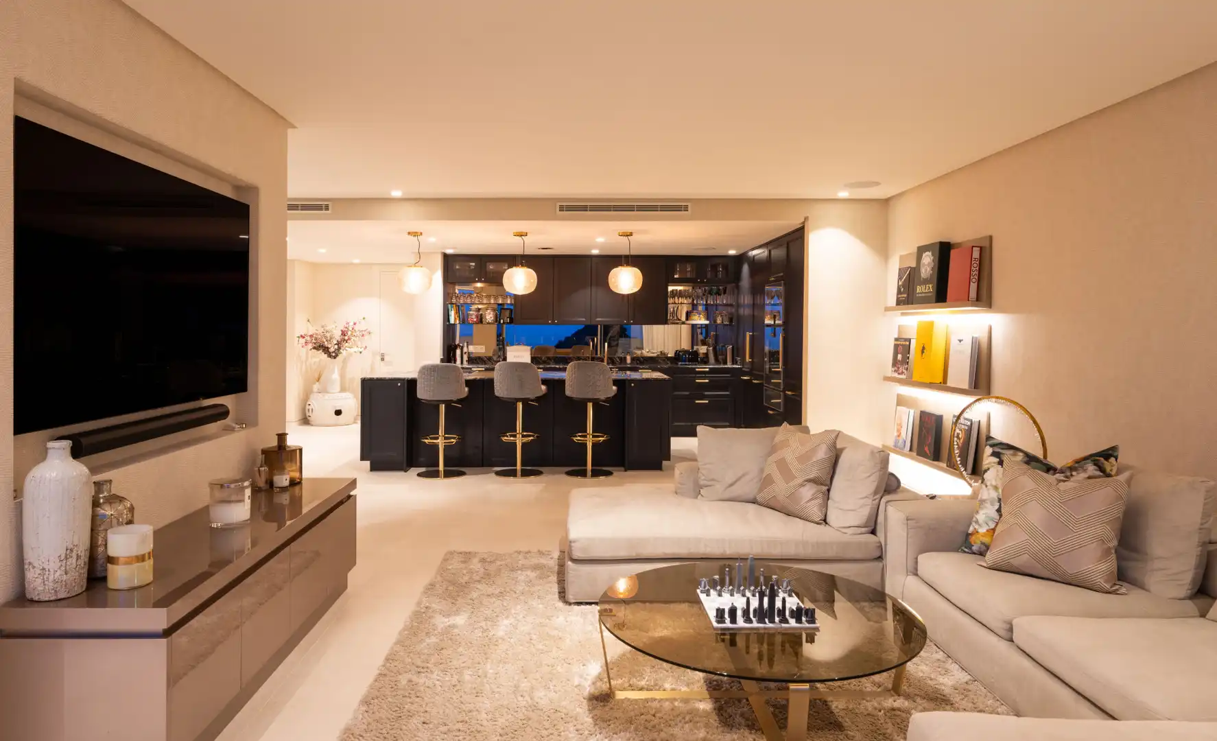 Sala de estar de Dúplex en venta en Ojén con Aire acondicionado, Terraza y Piscina