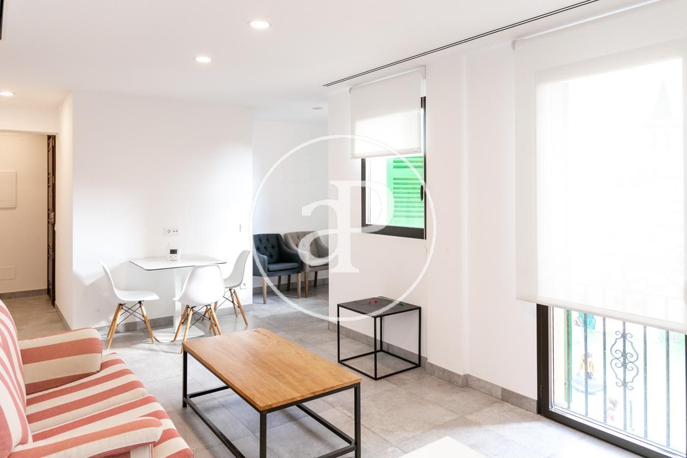 Sala d'estar de Pis de lloguer en  Palma de Mallorca amb Aire condicionat, Calefacció i Moblat