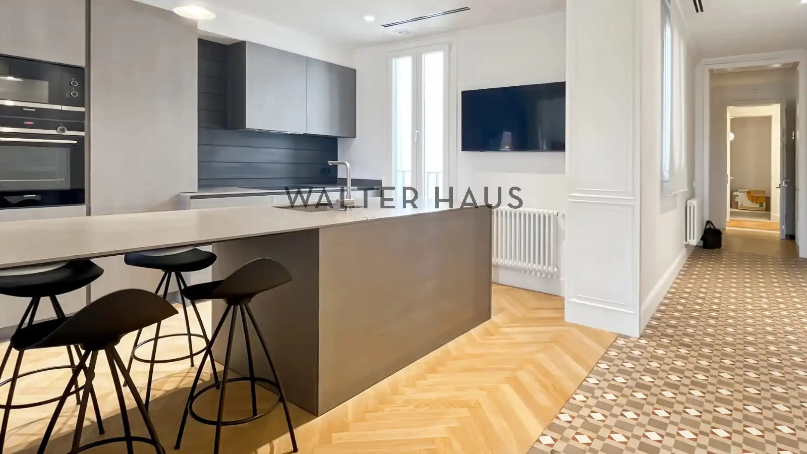 Cocina de Piso de alquiler en Barcelona con Aire acondicionado, Calefacción y Terraza