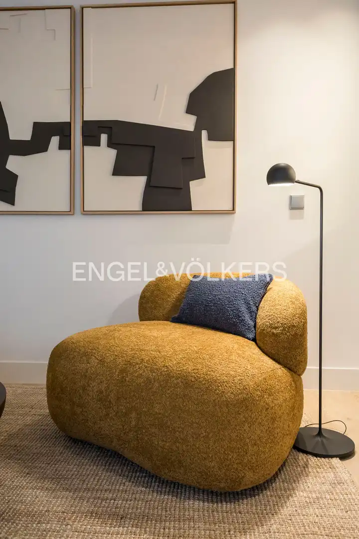 Wohnzimmer von Wohnung zur Miete in Madrid mit Klimaanlage, Heizung und Terrasse