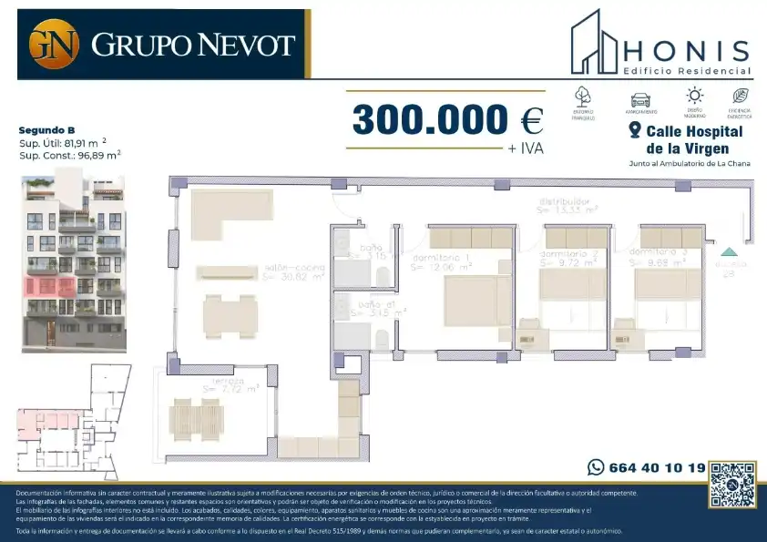 Piso en venta en Calle Hospital de la Virgen, 9, Angustias - Chana - Encina