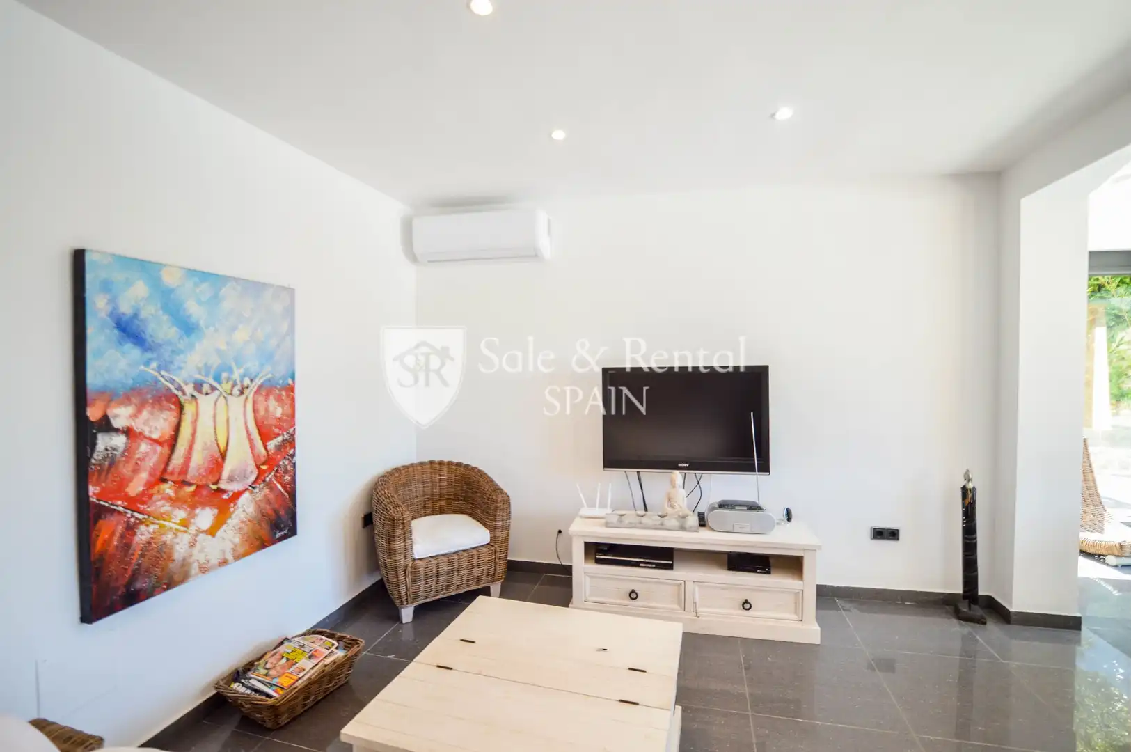 Sala d'estar de Casa o xalet en venda en Lloret de Mar amb Aire condicionat, Jardí privat i Terrassa