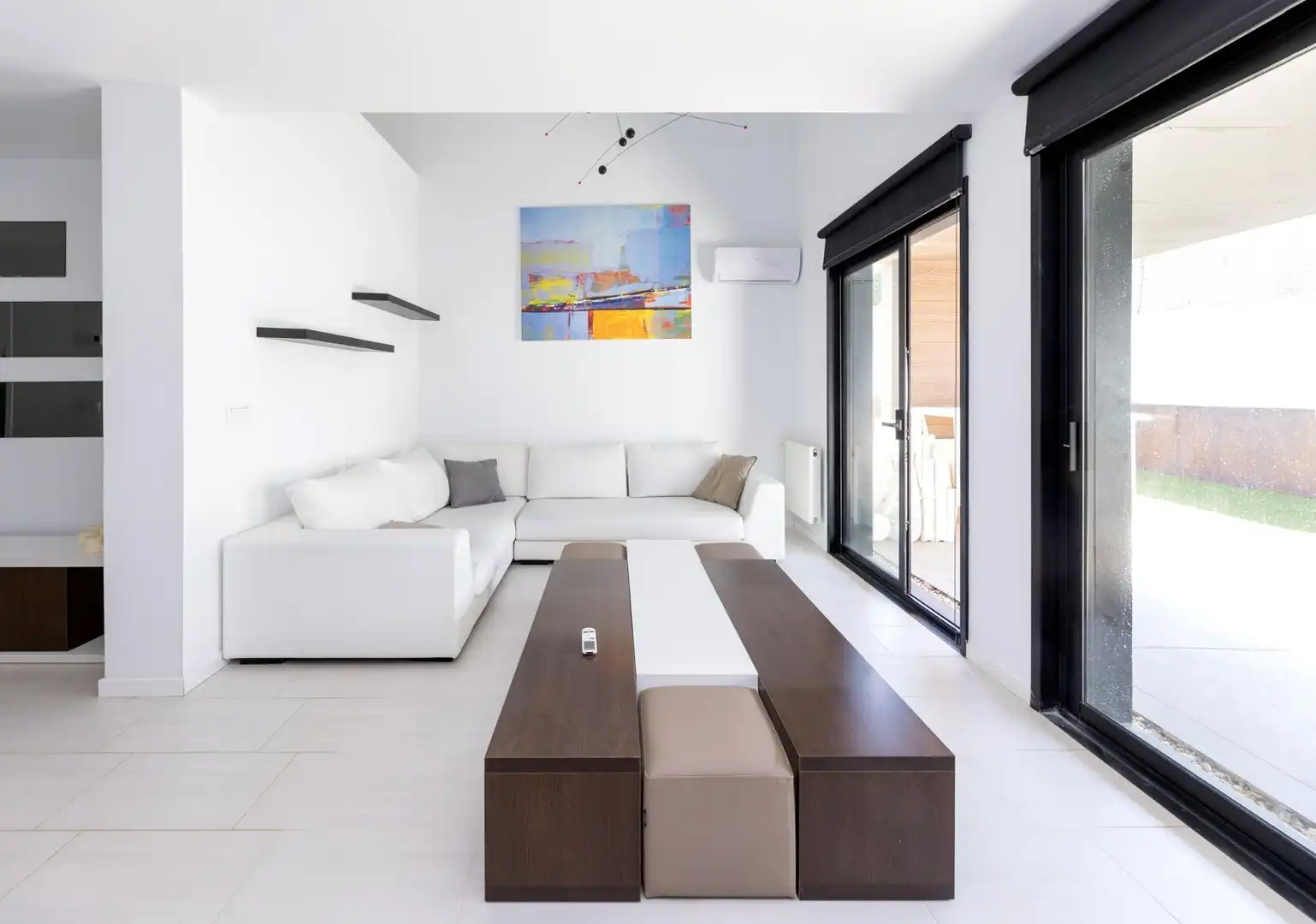 Sala d'estar de Casa adosada en venda en Albolote amb Aire condicionat, Calefacció i Jardí privat