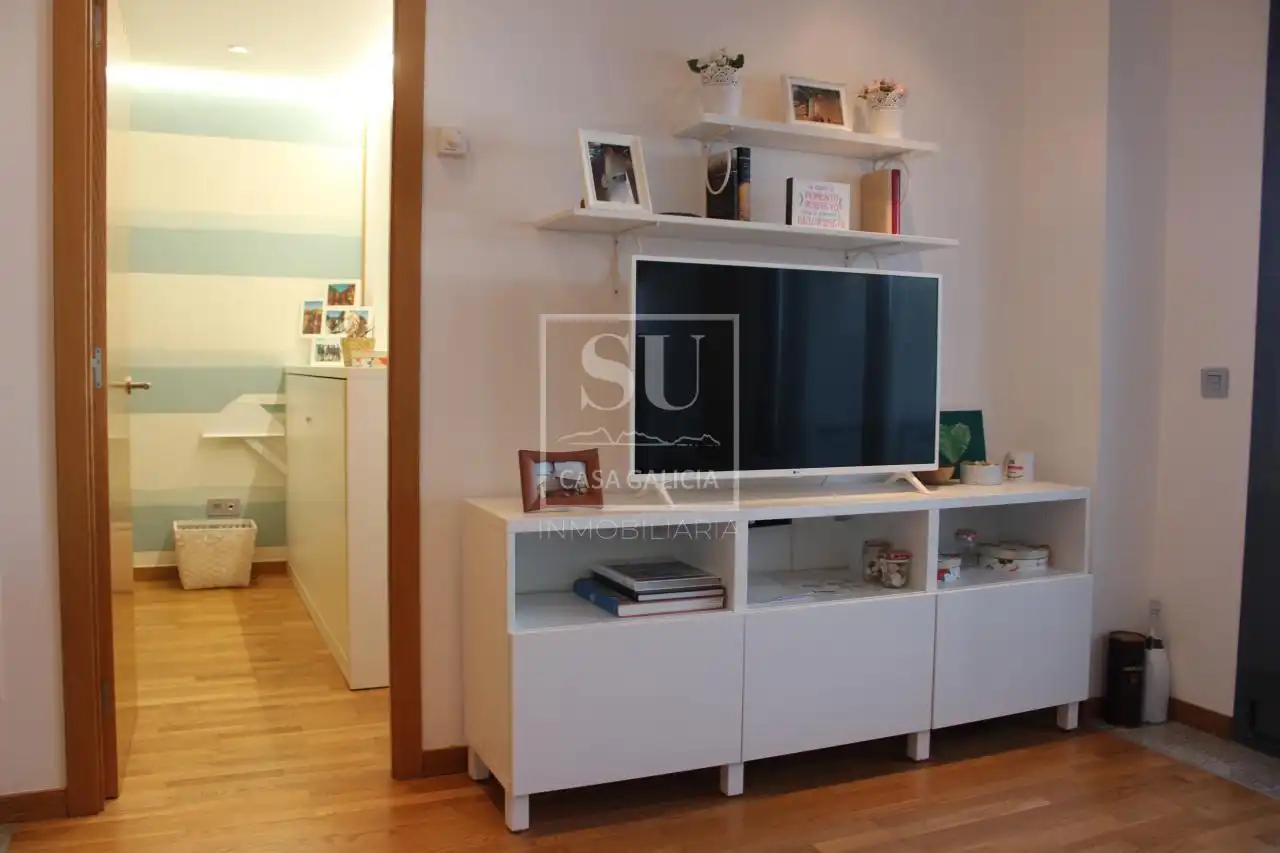Living room of Flat for rent in Baiona  with Heating, Parquet flooring and Terrace