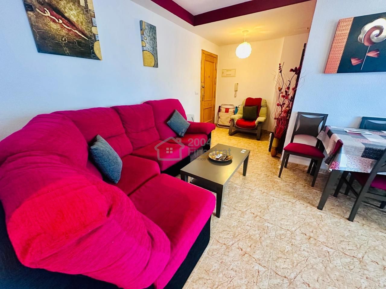 Living room of Flat to rent in Villajoyosa / La Vila Joiosa  with Air Conditioner, Terrace and Furnished