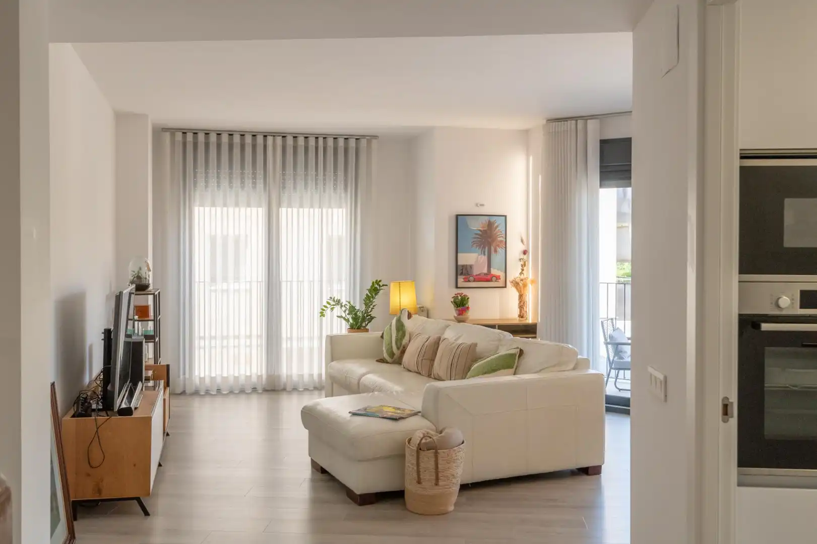 Sala d'estar de Apartament de lloguer en Girona amb Parquet i Piscina comunitària