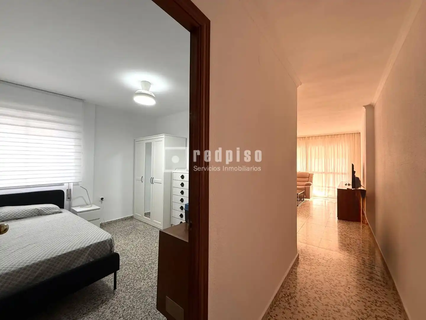 Schlafzimmer von Wohnung zur Miete in Málaga mit Klimaanlage, Terrasse und Möbliert