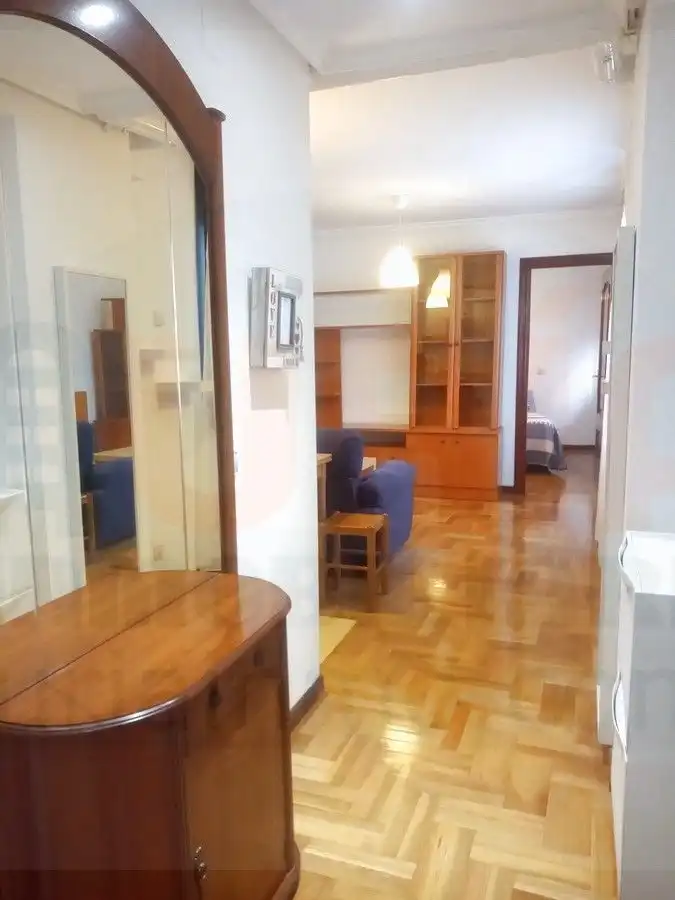 Sala d'estar de Apartament de lloguer en Oviedo  amb Calefacció, Parquet i Moblat