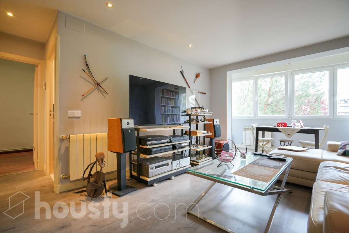 Sala de estar de Piso en venta en  Madrid Capital con Aire acondicionado y Terraza