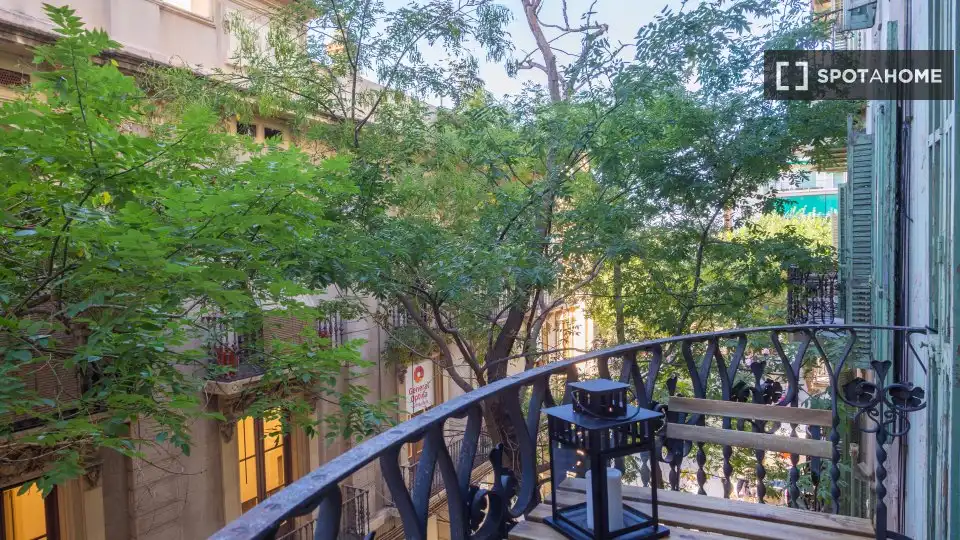 Terraza de Piso de alquiler en Barcelona con Aire acondicionado, Calefacción y Amueblado