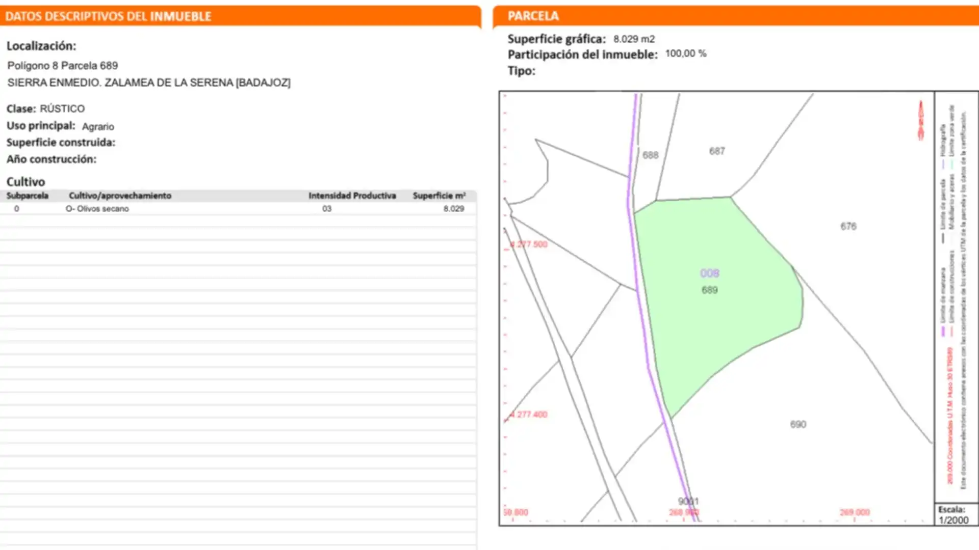Terreno en venta en Zalamea de la Serena
