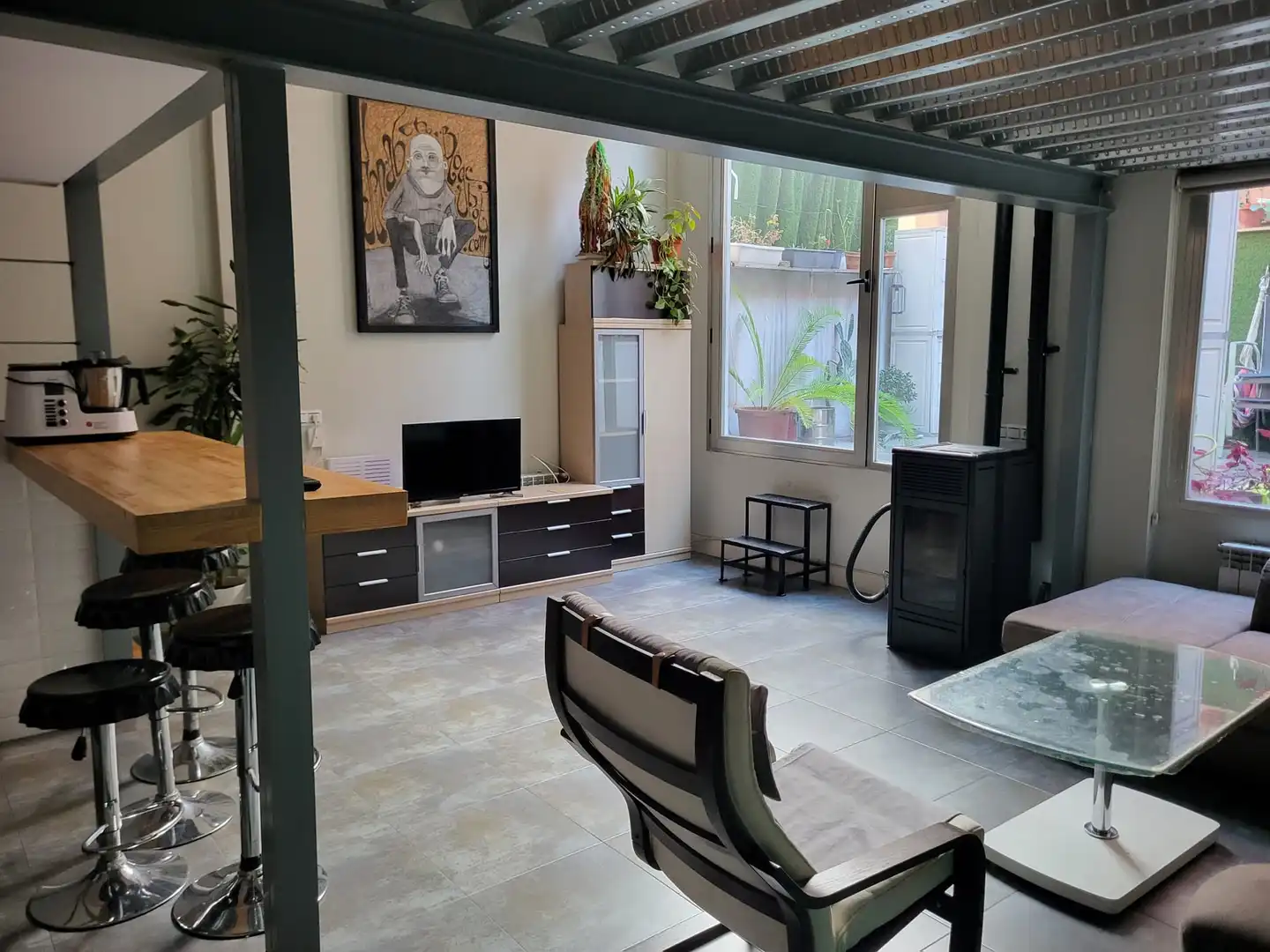 Sala de estar de Loft en venta en Madrid con Calefacción, Terraza y Horno