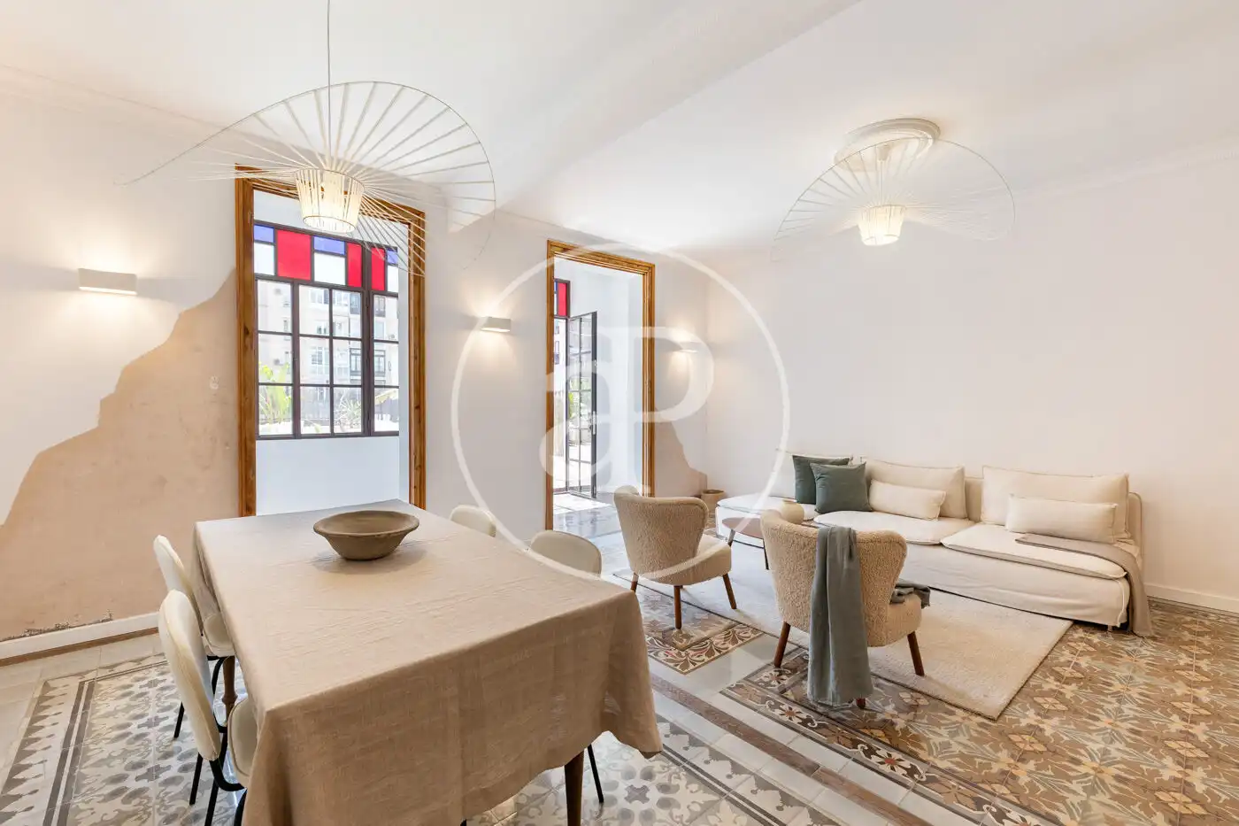 Wohnzimmer von Wohnung zum Verkauf in Barcelona mit Klimaanlage, Heizung und Terrasse