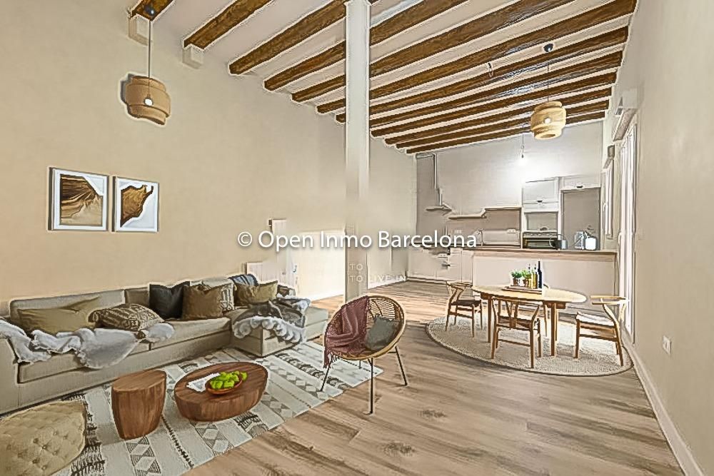 Living room of Flat for sale in Vilanova i la Geltrú  with Air Conditioner, Heating and Parquet flooring