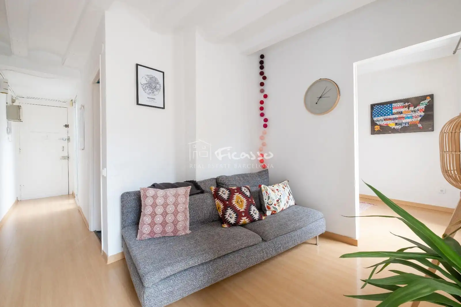 Sala de estar de Piso de alquiler en Barcelona con Aire acondicionado, Calefacción y Parquet
