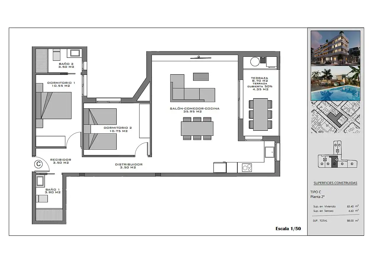 Apartament amb terrassa en venda a Santa Pola ciudad, imagen 20