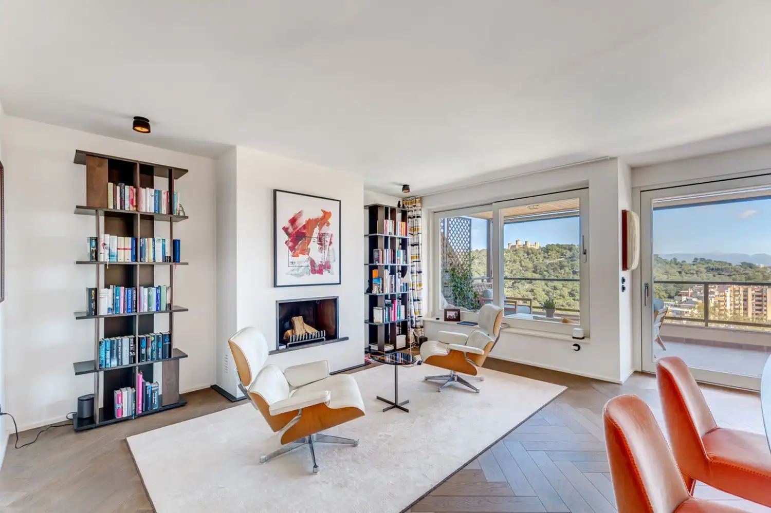 Living room of Flat for sale in  Palma de Mallorca  with Air Conditioner, Private garden and Parquet flooring