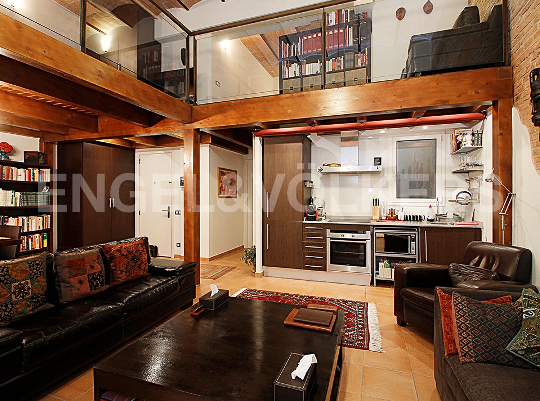 Sala d'estar de Apartament en venda en  Barcelona Capital amb Aire condicionat, Calefacció i Terrassa