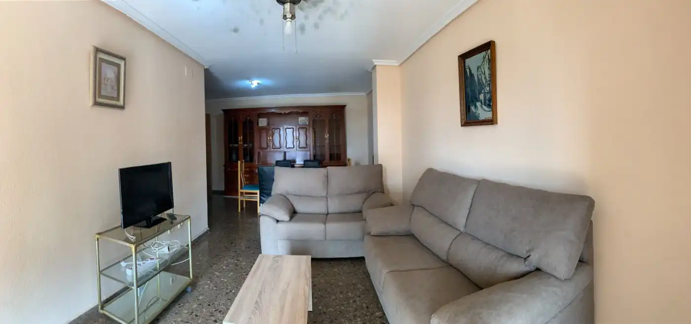 Sala d'estar de Pis de lloguer en Valencia amb Jardí privat, Moblat i Balcó