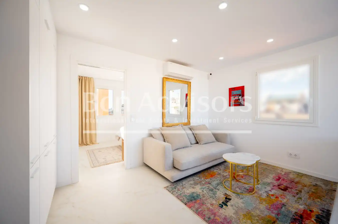 Wohnzimmer von Dachboden zum Verkauf in Barcelona mit Klimaanlage, Heizung und Terrasse