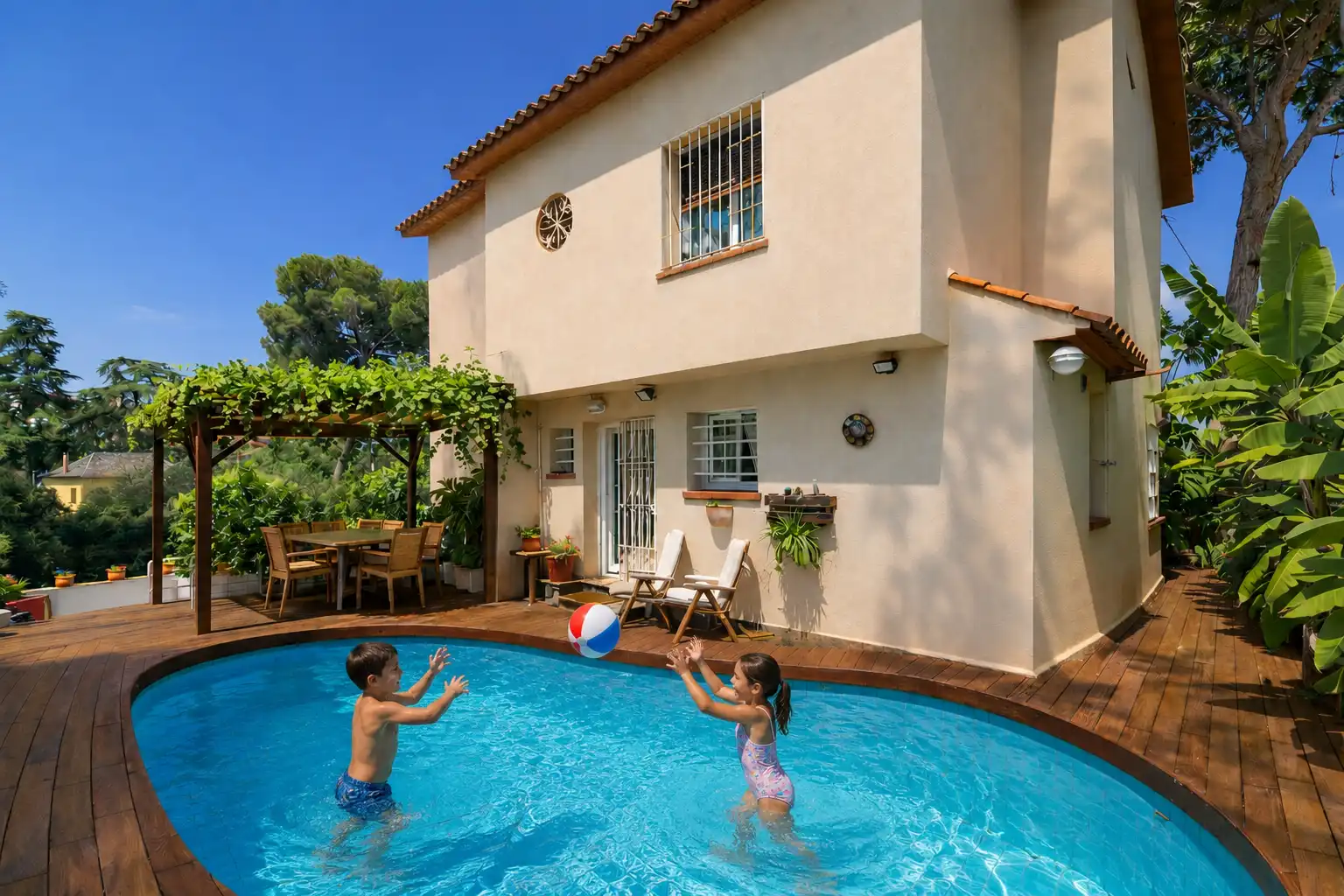 Piscina de Casa o chalet en venta en Sant Cugat del Vallès con Calefacción, Jardín privado y Parquet