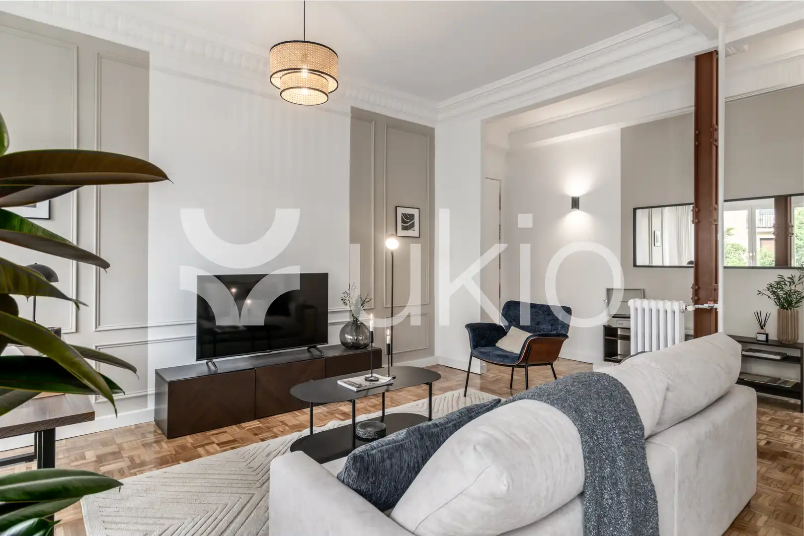 Sala de estar de Apartamento de alquiler en Madrid con Aire acondicionado, Calefacción y Amueblado