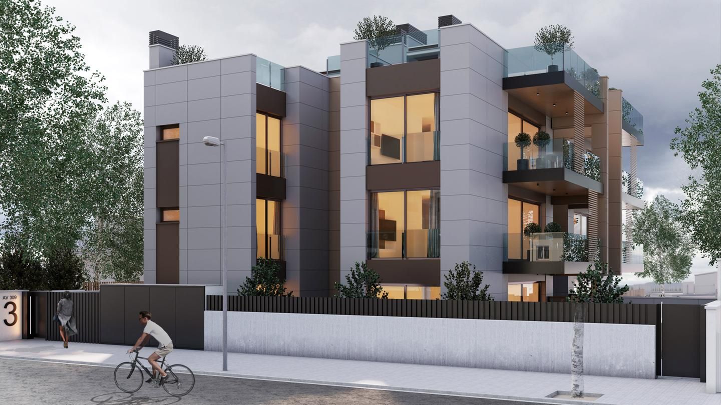 Exterior view of Flat for sale in Castelldefels  with Air Conditioner, Terrace and Community pool