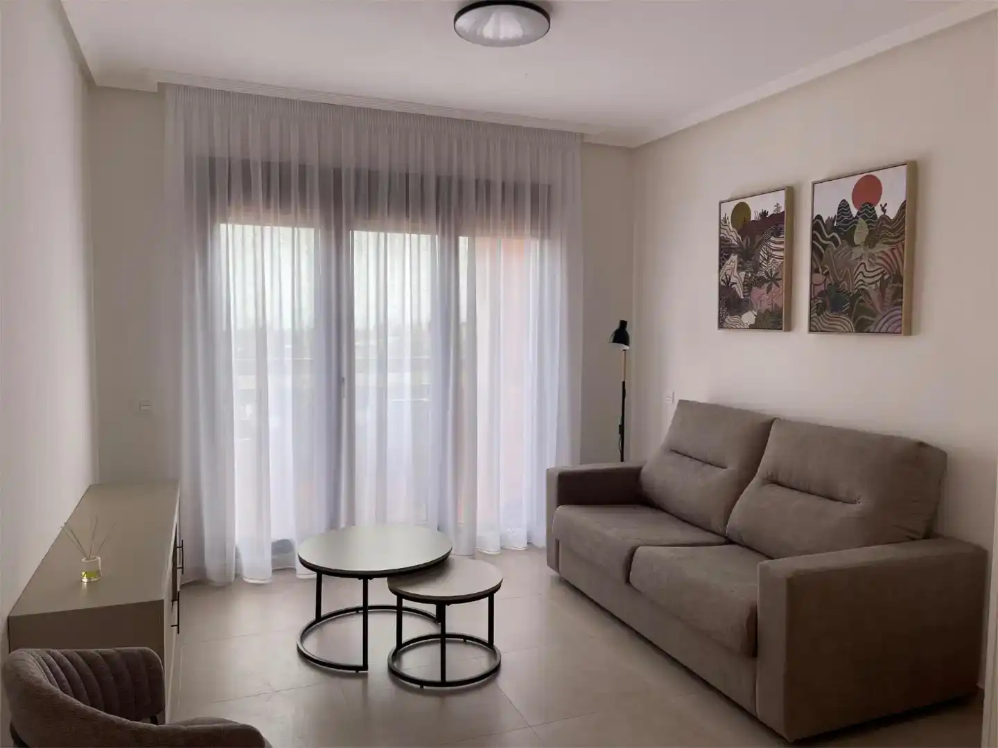 Wohnzimmer von Wohnung zur Miete in Los Alcázares mit Klimaanlage, Schwimmbad und Balkon