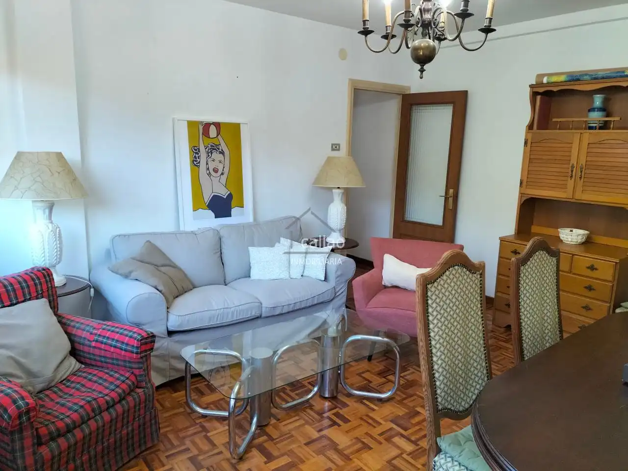 Sala de estar de Piso de alquiler en Ferrol con Calefacción, Parquet y Amueblado