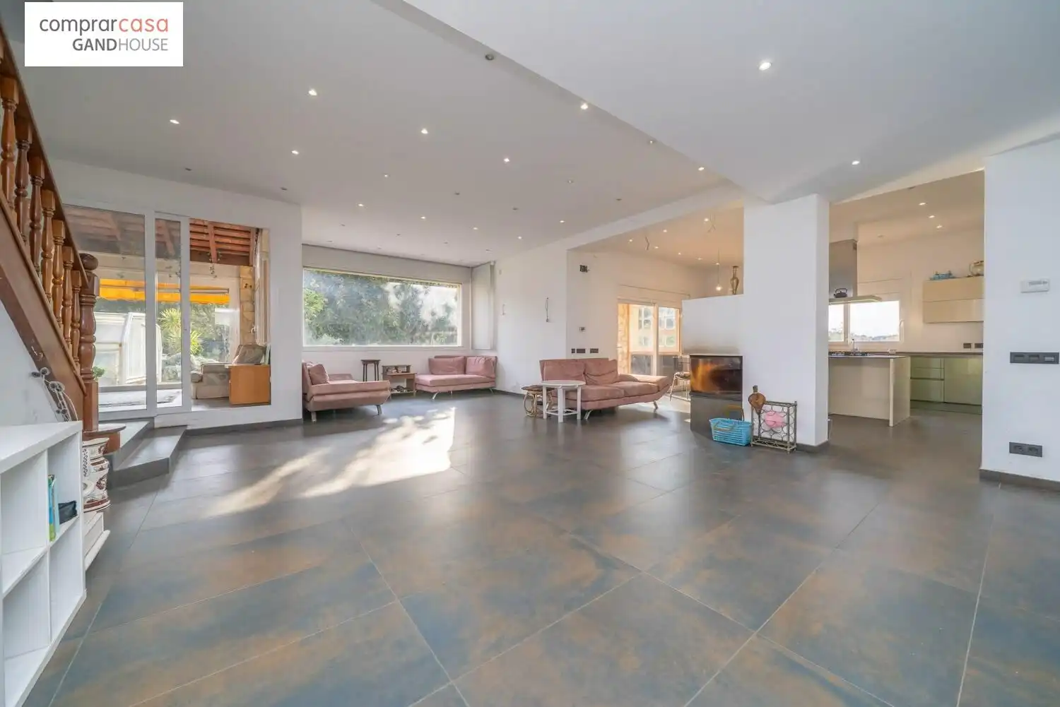 Sala de estar de Finca rústica en venta en Caldes de Malavella con Aire acondicionado, Calefacción y Jardín privado