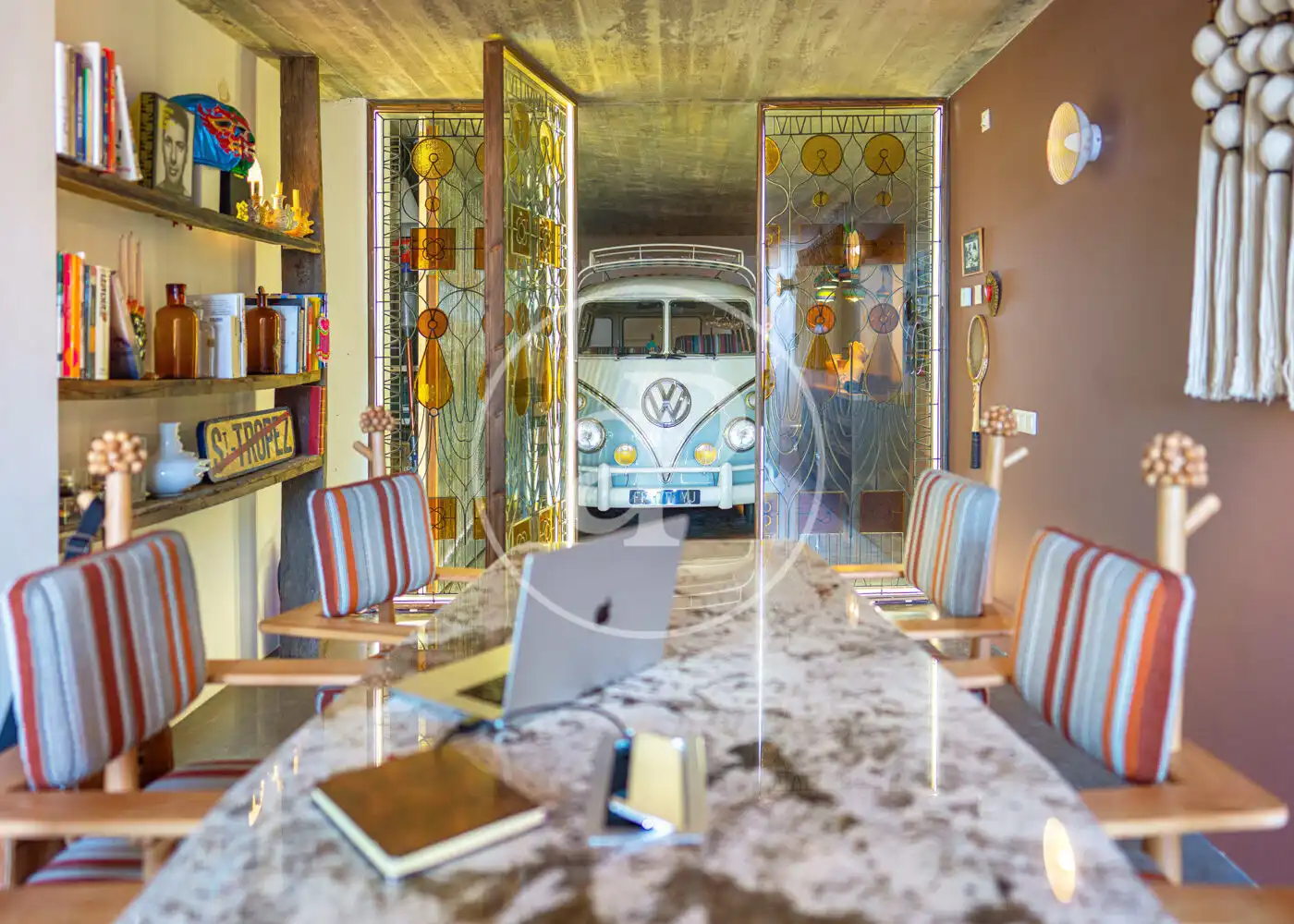 Esszimmer von Einfamilien-Reihenhaus zur Miete in Barcelona mit Klimaanlage, Heizung und Terrasse
