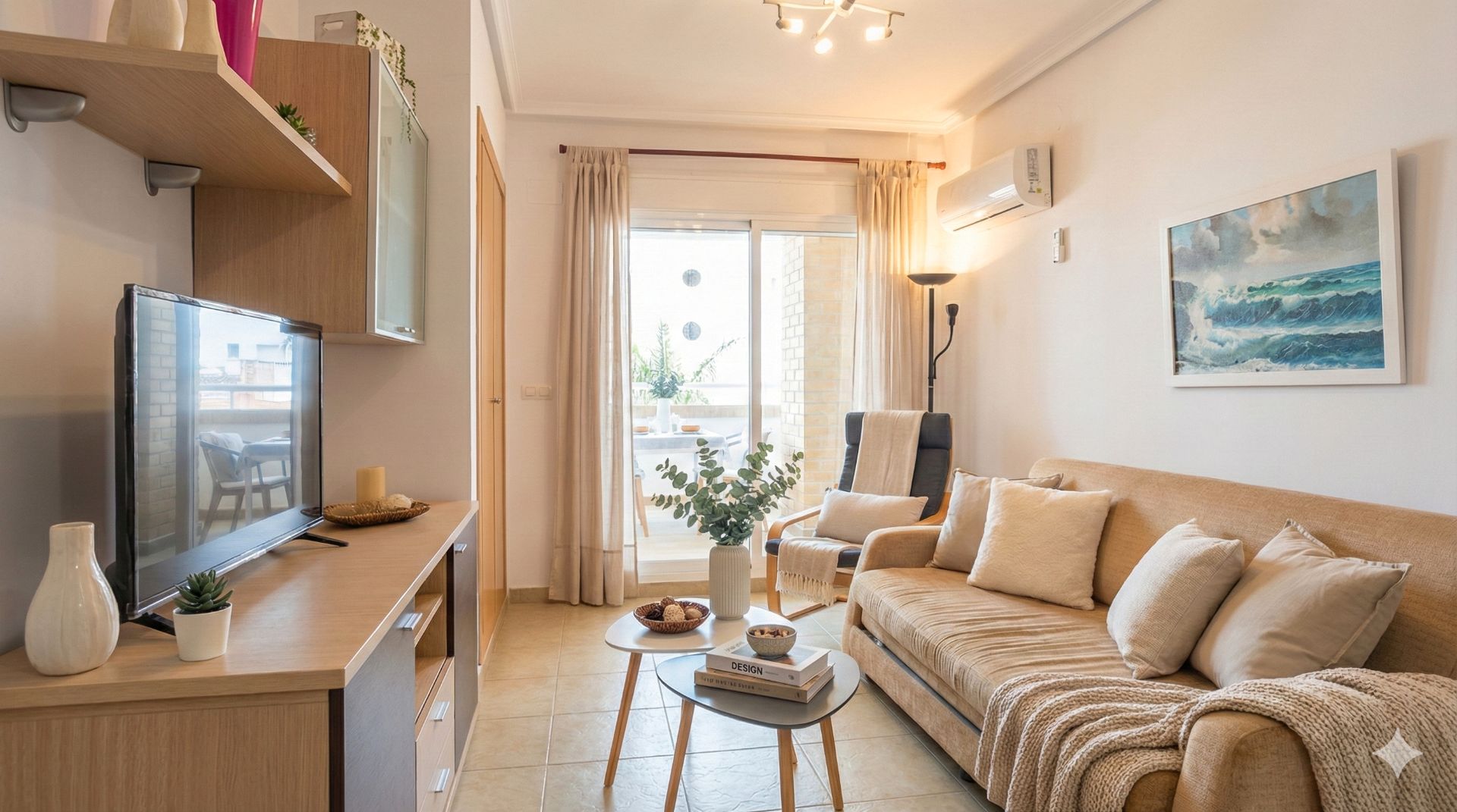 Sala d'estar de Apartament en venda en Oropesa del Mar / Orpesa amb Aire condicionat, Terrassa i Traster