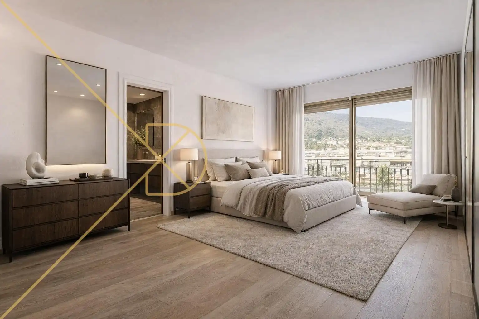 Schlafzimmer von Wohnung zum Verkauf in Barcelona mit Heizung, Privatgarten und Parkett