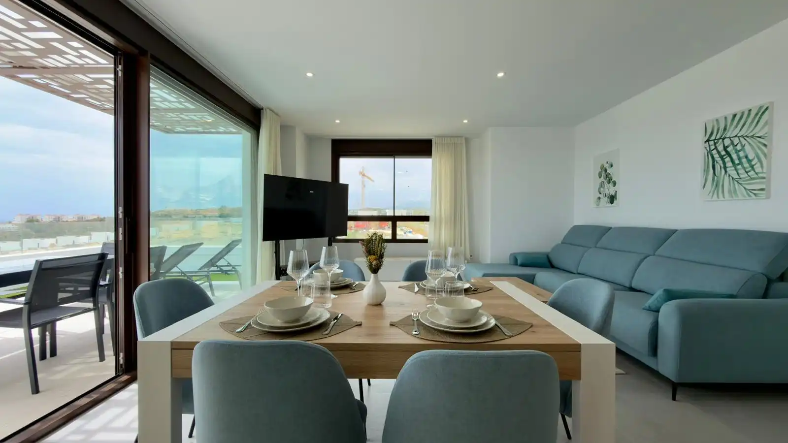 Menjador de Apartament de lloguer en Finestrat amb Aire condicionat, Jardí privat i Terrassa