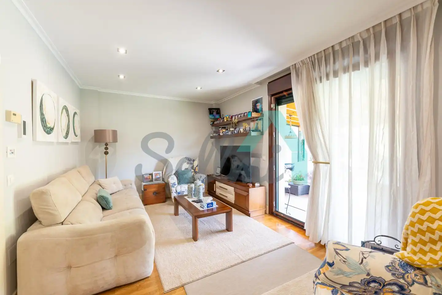 Wohnzimmer von Einfamilien-Reihenhaus zum Verkauf in Vegadeo mit Heizung, Privatgarten und Terrasse