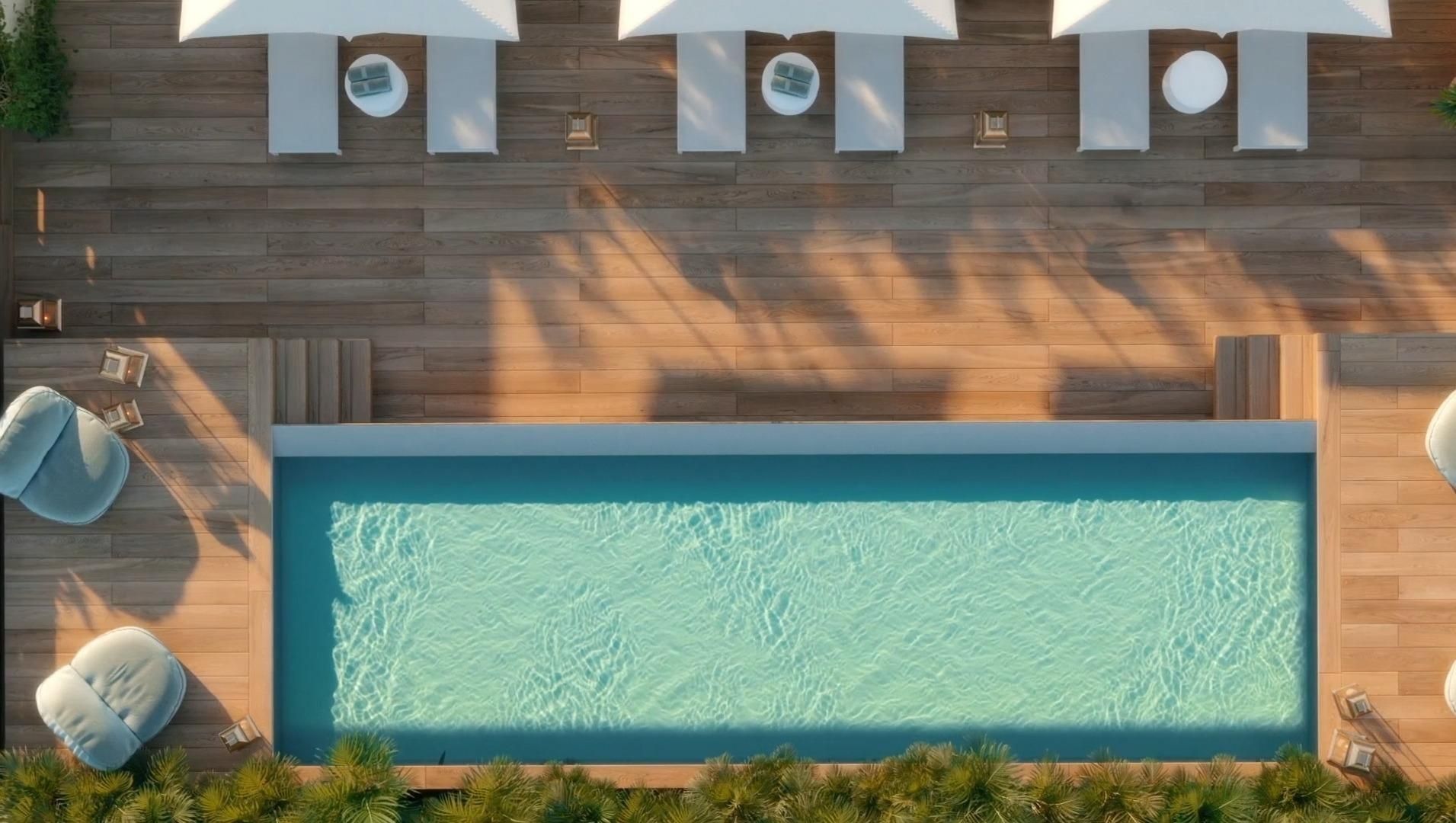 Schwimmbecken von Wohnungen zum Verkauf in  Barcelona Capital mit Klimaanlage, Privatgarten und Schwimmbad