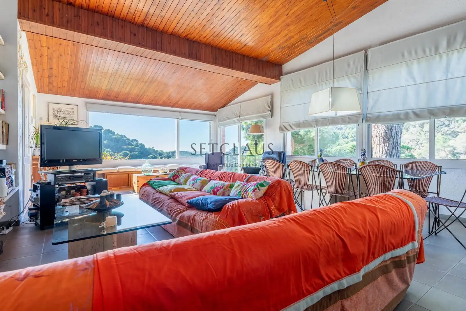 Sala d'estar de Casa o xalet en venda en Lloret de Mar amb Calefacció, Jardí privat i Terrassa
