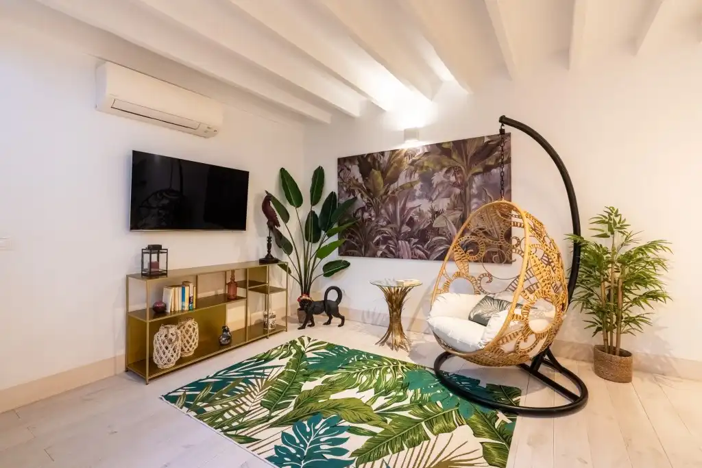 Sala de estar de Casa adosada en venta en  Palma de Mallorca con Aire acondicionado, Parquet y Terraza