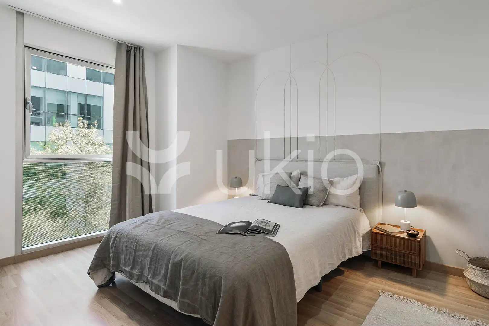 Schlafzimmer von Wohnungen zur Miete in Barcelona mit Klimaanlage, Heizung und Möbliert